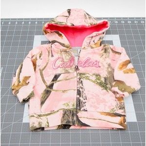 Cabela's Zonz Woodlands Baby Pink Hoodie Zippered 0-3 Mos